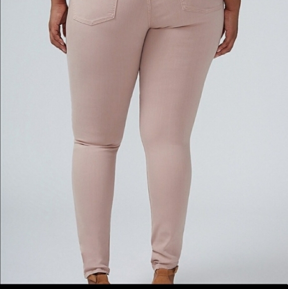 Lane Bryant Pink Mid Rise Skinny Ankle Jeans - Picture 3 of 6